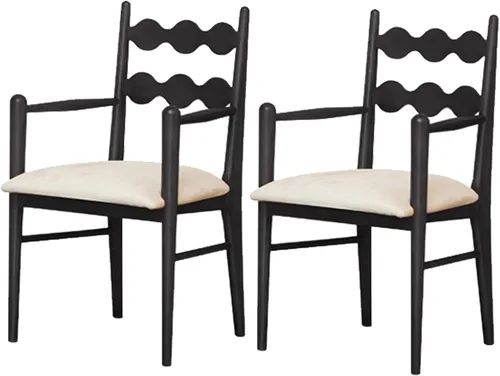 Vista 25 de Sillas de comedor tapizadas, silla de cocina con respaldo, silla de sala de estar con brazos versátil asiento de comedor de granja, sillas
