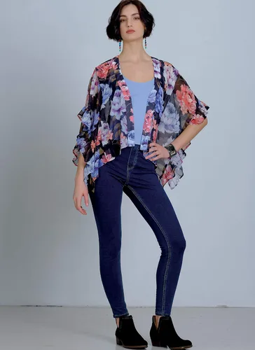 Vista 5 de McCall's M8000ZZ - Cárdigan holgado para mujer, patrones de costura, tallas 4-14, color blanco