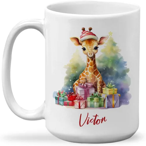 Vista 12 de Taza de regalo de invierno personalizada, taza de café con nombre personalizado con diseño de oso polar, taza de oso polar personalizada, regalo