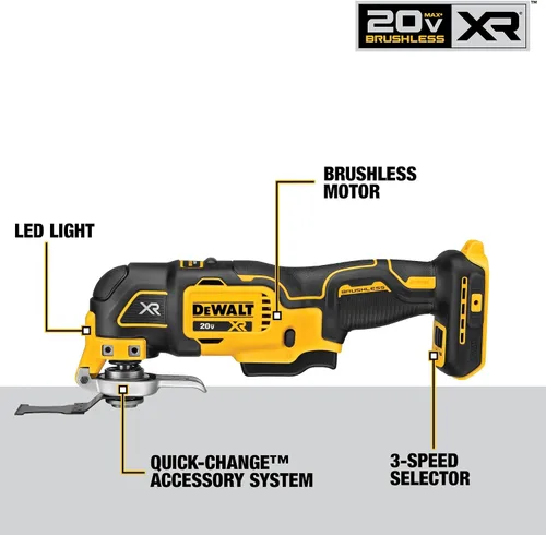 Vista 4 de DEWALT 20V MAX Cordless Drill Driver and Oscillating Multi-Tool Combo Kit with 2 x 2 Ah Batteries and Charger, Blade and Workbag (DCK251D2)