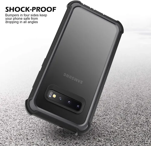 Vista 6 de Dexnor Funda compatible con Samsung Galaxy S10 de 6.1 pulgadas, protección resistente, parte trasera dura, protector protector a prueba de golpes