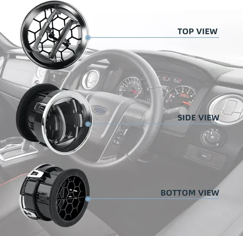 Vista 3 de Conducto de ventilación de aire/HVAC, cromado compatible con Ford F150 2009-2014, OEM 9L3Z19893CA.