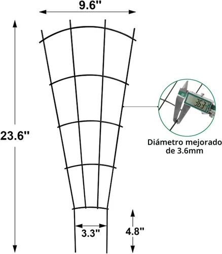 Vista 5 de Mklsit Paquete de 4 Enrejados de Plantas de 23'' para Plantas Trepadoras en Macetas de Interior y Exterior, Enrejado de Jardín de Metal para Plantas