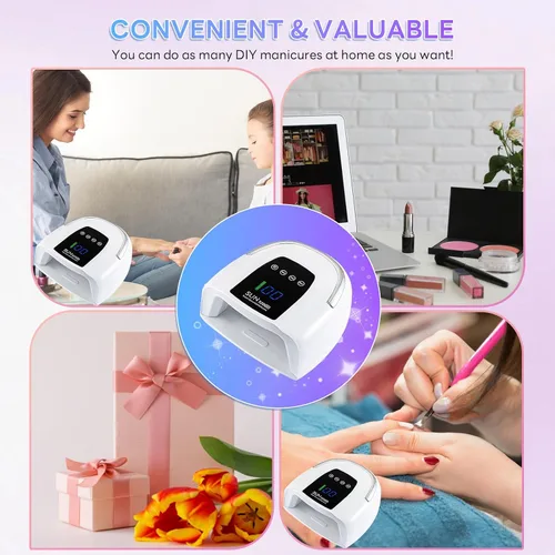 Vista 7 de Lámpara de uñas inalámbrica de 200 W, luz UV recargable para uñas de gel, secadora de uñas LED con 3 modos de temporizador, perfecta