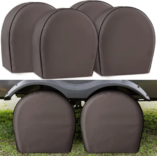 Vista 12 de Leader Accessories Paquete de 4 fundas para neumáticos – Protectores de ruedas resistentes para camiones, SUV, Jeep, cámper, remolque, RV – Oxford