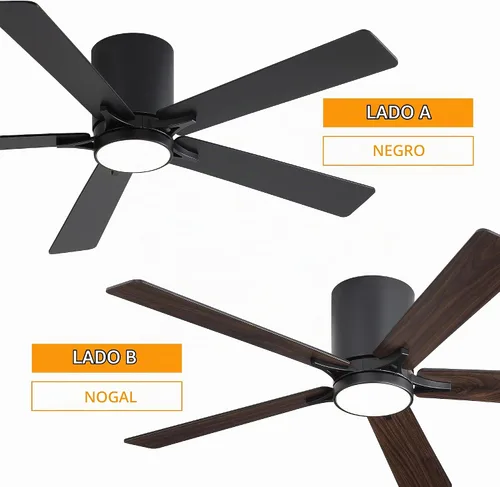 Vista 3 de WINGBO Ventilador de techo de montaje empotrado CC de 48 pulgadas con luces, motor CC reversible de 6 velocidades, 3CCT, ventilador de techo