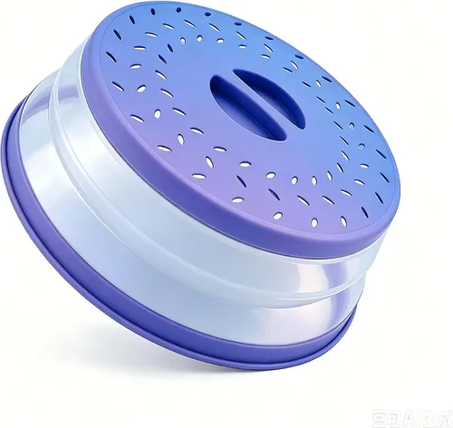 Vista 28 de Cubierta plegable para salpicaduras de microondas, cubierta para platos de microondas con ventilación de vapor, silicona y plástico sin BPA