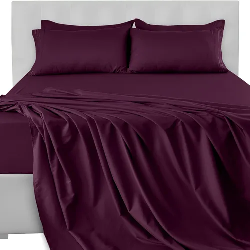Vista 115 de LUX Décor - Juego de sábanas Twin de microfibra ultrasuave de 3 piezas con sábana encimera, sábana bajera de 16 pulgadas de profundidad y funda