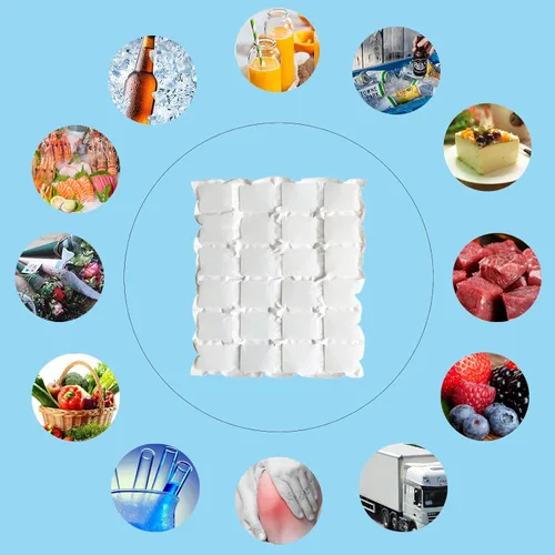 Vista 5 de Paquetes de hielo seco para el envío de alimentos congelados, paquetes de hielo para enfriadores, 12 hojas, paquetes fríos para el envío