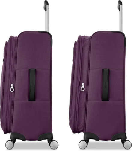 Vista 6 de Samsonite Element 3-PC Soft Side 21/25/29 (De Mano, Mediano, Grande a Cuadros), Ligero Expandible Equipaje Set 2 Bolsillos Delanteros y Laterales