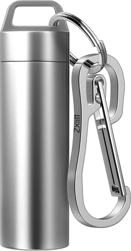 Vista 12 de Pastillero pequeño, llavero portátil para pastilleros, contenedor de pastillero de metal impermeable para bolsillo de viaje, mini organizador