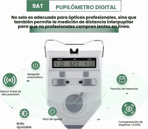 Vista 2 de Huanyu Pupilómetro Led Pd Meter con almohadilla de nariz mejorada 9AT