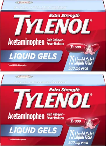 Vista 13 de Tylenol Geles líquidos extra fuertes, alivio del dolor rápido, fuerte, reductor de fiebre para adultos con 500 mg de acetaminofeno, cápsulas de gel