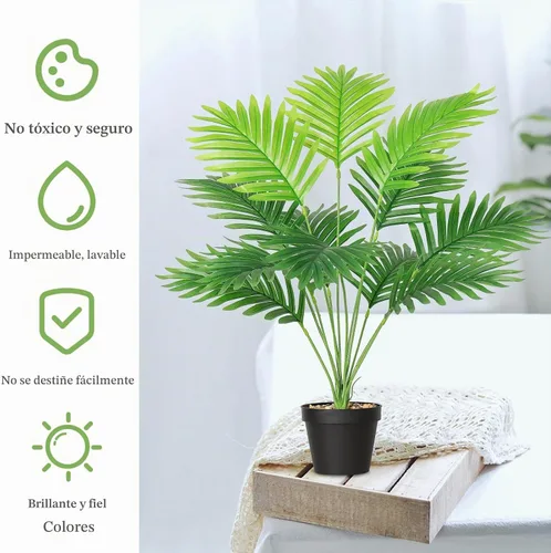 Vista 4 de Juego de 2 plantas artificiales de palma areca en macetas Planta de palma areca