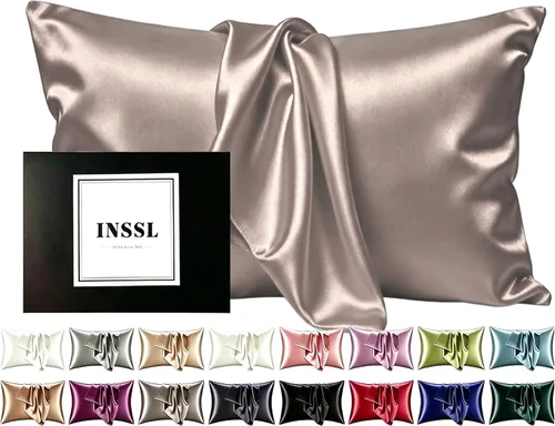 Vista 8 de INSSL - Funda de almohada de seda para mujeres, funda de almohada de seda de morera para cabello y piel, mantente cómoda y transpirable durante
