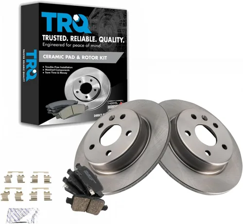 Vista 132 de TRQ Juego de pastillas de freno y rotor de cerámica trasera compatible con Honda Accord V6 1998-02 3.0L con frenos de disco traseros 02-06 Acura RSX