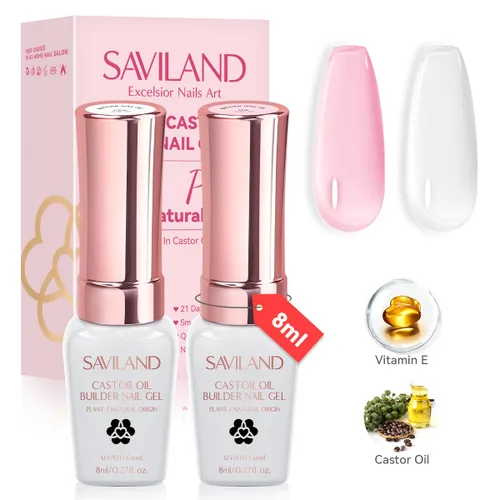 Vista 8 de SAVILAND Clear Builder - Gel de uñas de 0.5 fl oz (0.5 onzas líquidas), gel de extensión de uñas en una botella, gel duro fortalecedor de uñas rico