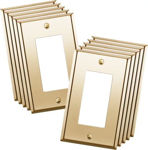 Vista 11 de ENERLITES Placa decorativa doble de metal para interruptor o receptáculo, placa de pared de acero inoxidable, resistente a la corrosión