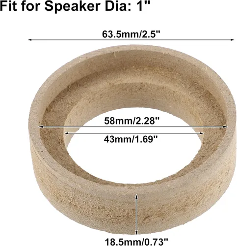 Vista 3 de uxcell 4 anillos espaciadores de montaje de subwoofer universales de 1 pulgada de madera maciza beige