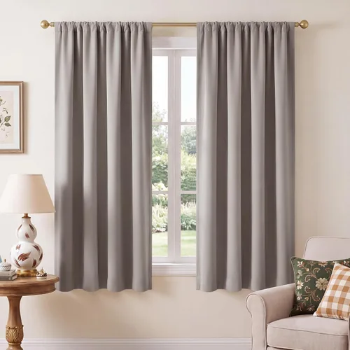 Vista 79 de NICETOWN Biscotti - Cortinas de cocina beige de 36 pulgadas de largo, bolsillo para barra, 100% opacas, casuales y relajantes, tratamientos