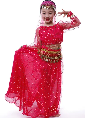 Vista 5 de Astage Conjunto elegante de traje de danza del vientre de la niñade la muchacha grande,Todos los accesorios