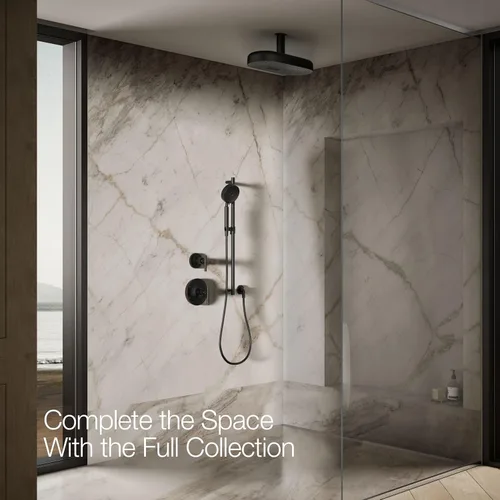 Vista 6 de KOHLER 26297-BL Statement™ Cabezal de lluvia oblongo, multifunción, 2.5 gpm, color negro mate