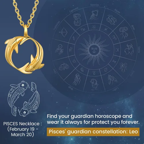 Vista 3 de GOLDCHIC JEWELRY Zodiac Constellation Charm Necklace for Women, Gold Horoscope Astrology Pendant Necklaces Birthday Gifts