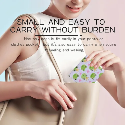 Vista 7 de MAZACUIR Bonita cartera de cuero para mujer y niña, doble pliegue, tarjeta de crédito, billetera cero, adecuada para carteras de hombres y mujeres