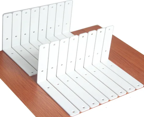 Vista 50 de Paquete de 2 soportes de estante en L de 6 pulgadas de largo x 6 pulgadas de alto x 1.5 pulgadas de ancho, 5 mm de grosor, soportes de estante