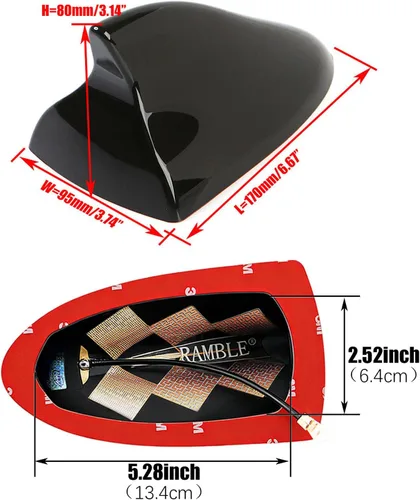 Vista 3 de Ramble - Para Nissan (Rogue 2007-2016), (Rogue Sport 2017-2020) S35, S, SV, SL, Xtrail, Krom, Select, SUV/Hatchback AWD - Cubierta de antena