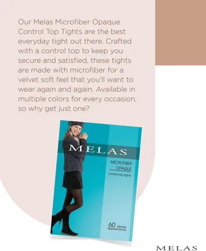 Vista 6 de Melas Medias superiores de control, 60 denier, opacas, nailon, elastano, control de abdomen, medias para mujer, tallas S - Q2 Bambi