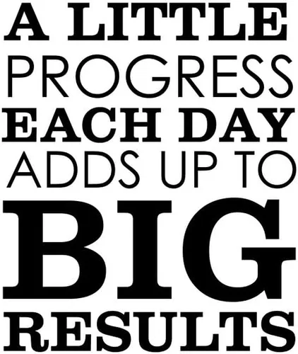 Vista 6 de Laminado un poco de progreso cada día se suma a grandes resultados, determinación de perseverancia, fuerza, resistencia, dedicación, ajetreo