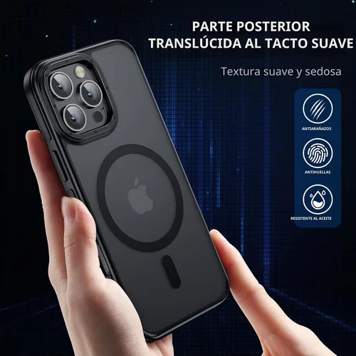 Vista 5 de Funda magnética fuerte para iPhone 16 Pro Max [protección de grado militar de 10 pies] compatible con MagSafe a prueba de golpes, delgada funda