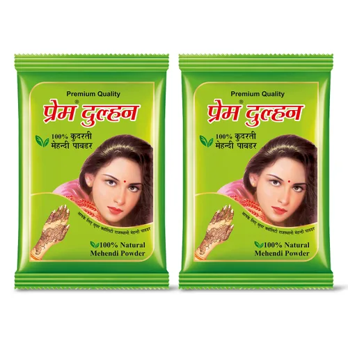Vista 10 de Prem Dulhan Henna Mehendi en polvo natural (17.637 onzas), cuidado orgánico del cabello para hombres y mujeres, mezcla de hierbas puras