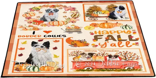 Vista 8 de Doggie of the Day Border Collie Dogs Floor Mat - 4th of July Independence Day - Best Dog Doormat - Protector Decor - Unique Portrait Art - Premium