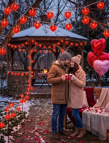 Vista 7 de Cadena de luces de corazón de San Valentín de 8.5 pies con 10 luces de hadas de corazón, decoraciones del día de San Valentín, luces de cadena