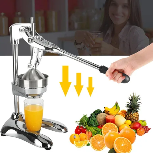 Vista 4 de Nutripress - Exprimidor manual de acero inoxidable, exprimidor grande naranja, exprimidor de prensa manual, diseño separado, exprimidor de frutas