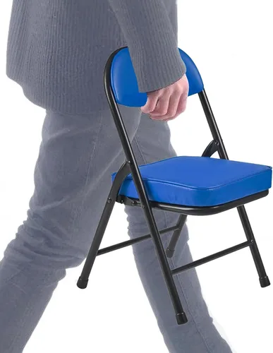 Vista 11 de Mini sillas plegables acolchadas, taburete de garaje, silla de camping portátil con cojín, silla de césped ligera, para eventos deportivos al aire