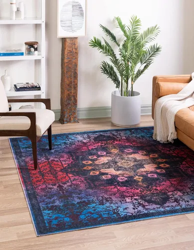 Vista 54 de Unique Loom Renaissance Collection - Alfombra rectangular de 2 x 3 pies 1 pulgada, color azul y verde Azul Verde/Azul