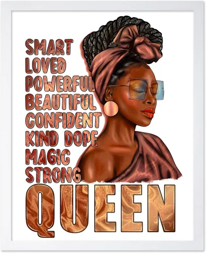 Vista 24 de Poster Master Póster motivacional vintage, impresión inspiradora retro, regalo para chica afro, amiga, reina negra, mujer afroamericana