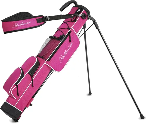 Vista 10 de Bolsa de golf ligera y fácil de transportar con correa acolchada, bolsa de golf duradera para hombres y mujeres