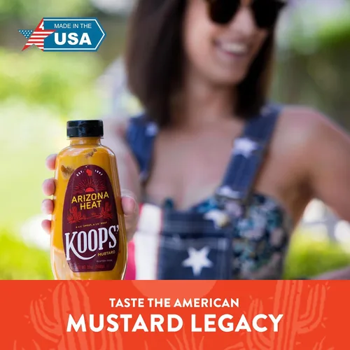Vista 7 de Koops' Mostaza Arizona Heat - Mostaza dulce y picante, sin gluten, kosher, fabricada en Estados Unidos, a partir de semillas de mostaza de calidad