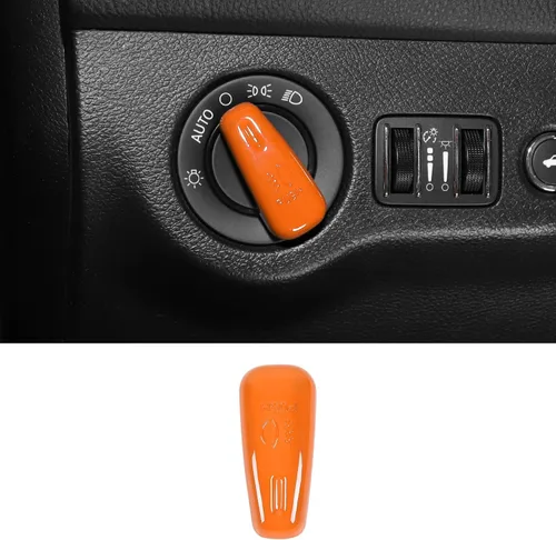 Vista 8 de Jimen para Dodge Challenger 2015+, para Dodge Charger 2010+, para Dodge Durango 2011+, Cubierta de botón de interruptor de faro de recorte