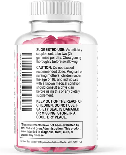 Vista 8 de Hello Lovely - Gomitas de vitaminas para el cabello con biotina, 5000 mcg de vitaminas E y C que apoyan el crecimiento del cabello, vegetariano