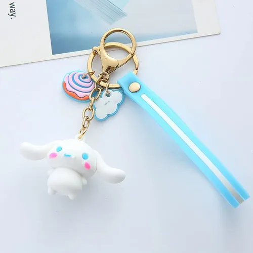 Vista 2 de ACCENE Cute Kawaii Accessories Anime Keychain Adorable Key chain Keyring Handbag Cinnamoroll Keychain