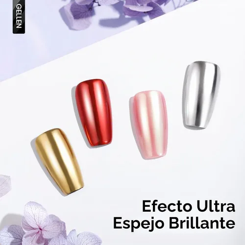 Vista 5 de GELLEN - Capa superior de gel cromado, para esmalte de gel en polvo de uñas, curado UV