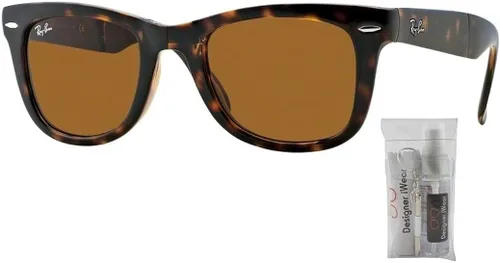 Vista 2 de Ray-Ban RB4105 FOLDING WAYFARER Sunglasses For Men For Women BUNDLE with Designer iWear Complimentary Eyewear Care Kit