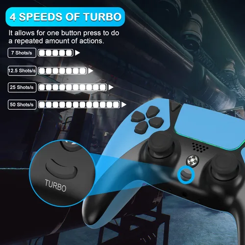 Vista 4 de TOPAD Ymir Wireless Remote for PS4 Controller,Blue Gamepad Control for Playstation 4 Controller, Upgraded Elite Pa4 Controllers with Vibration