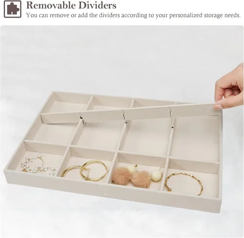Vista 8 de ProCase Juego de 5 bandejas apilables para joyas con juego de 3 organizadores apilables para joyas