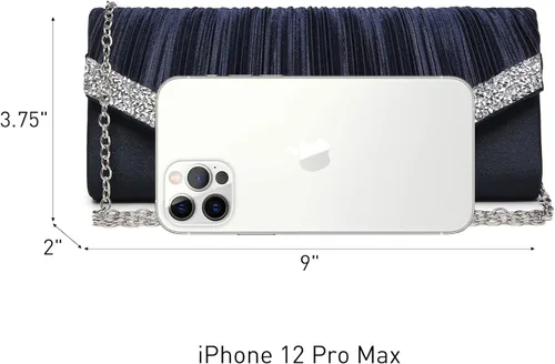 Vista 2 de Dasein Bolsos de noche de satén para mujer, bolsos de mano, bolsos de boda, bolsos formales, para fiesta, graduación, con diamantes de imitación